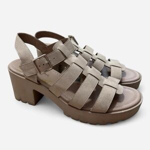 Sun + Stone Light Beige chunky Strappy Sandals